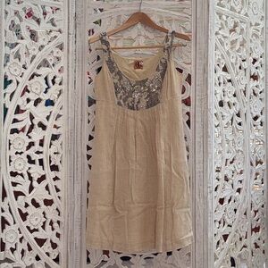 Tory Burch Lightweight Sequined & Beaded Linen Cotton Coastal Dress – Size 6